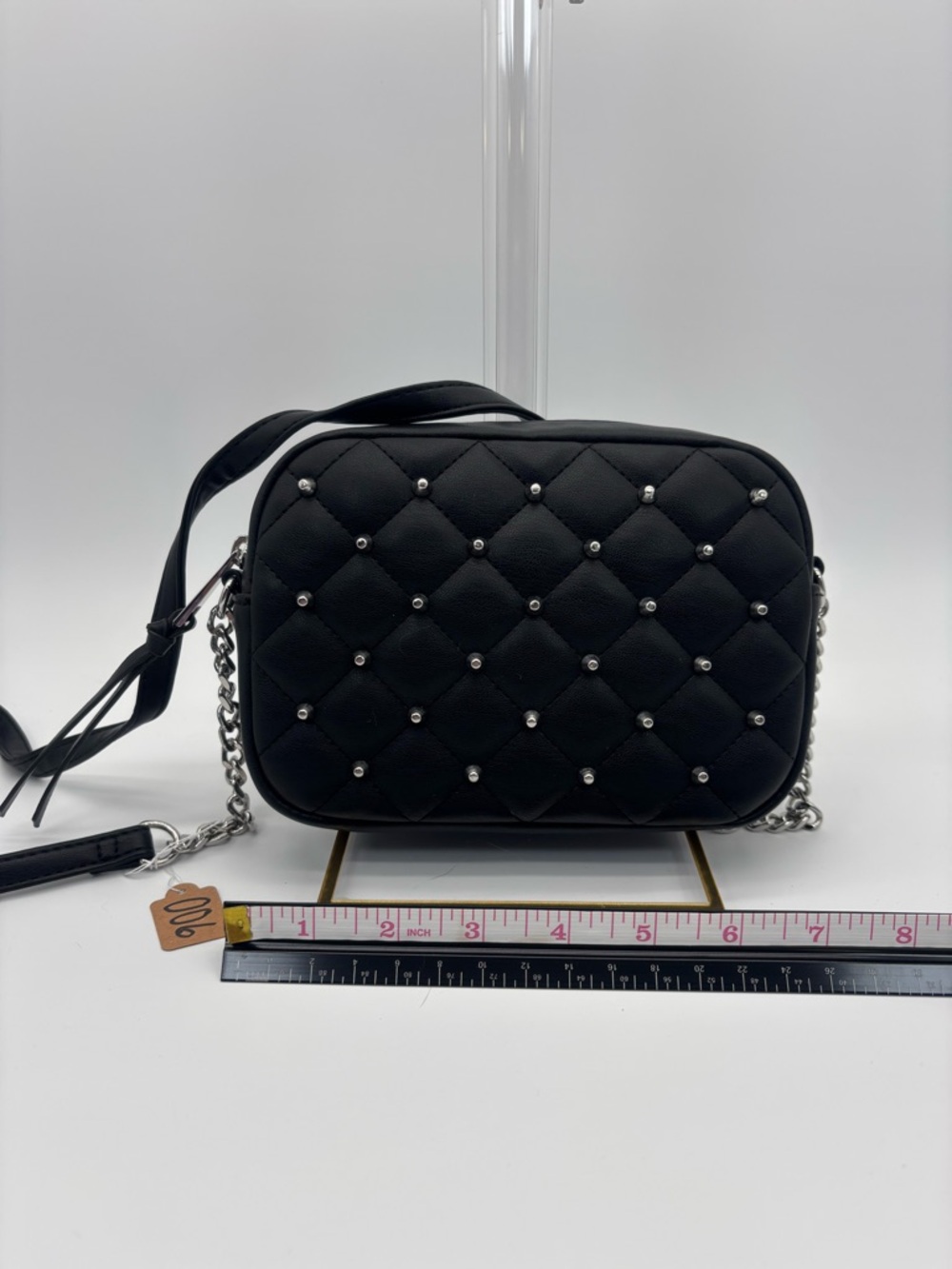 Rebecca Minkoff Quilted Black Crossbody Bag with Stud Detail NWT #006